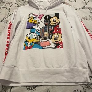 White Mickey and friends hooded sweatshirt